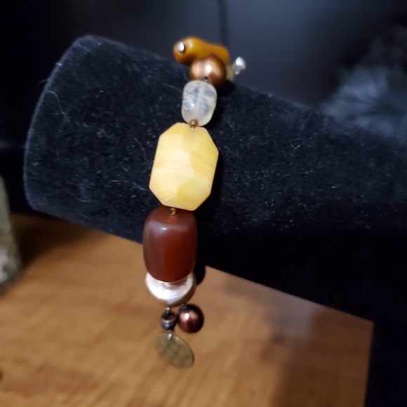 Silpada Stone Bead Pearl Shell Toggle Bracelet 925 - Picture 9 of 16